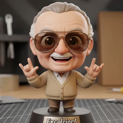 Tượng Stan Lee Tribute | Phong Cách Bobblehead Huyền Thoại Marvel