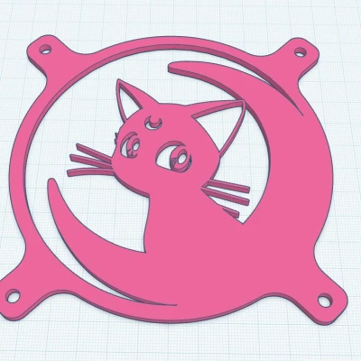 Lưới Tản Nhiệt Quạt 120mm Hình Mèo Thủy Thủ Mặt Trăng