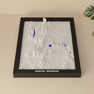 Mô hình thu nhỏ địa hình 3D Jakarta, Setiabudi, Indonesia