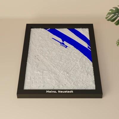 Mô hình thu nhỏ 3D địa hình Mainz, Neustadt, Đức