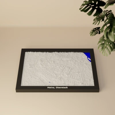Mô hình thu nhỏ địa hình 3D Mainz, Oberstadt, Đức