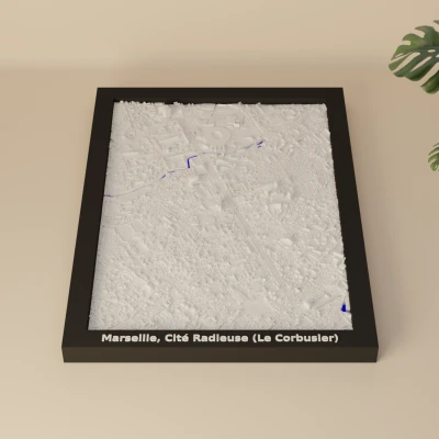 Marseille, Cité Radieuse (Le Corbusier), Pháp - Mô hình thu nhỏ 3D