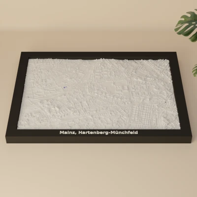 Mô hình địa hình thu nhỏ 3D Mainz, Hartenberg-Münchfeld - Đức