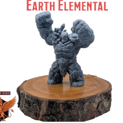 Earth Elemental - Miniature Sẵn Sàng In bởi Mike Gyver Minis