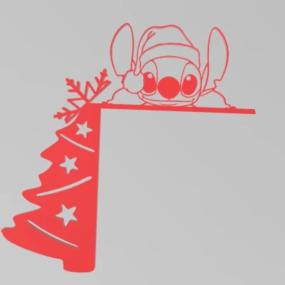 Stitch Trang Trí Góc Cửa Noel