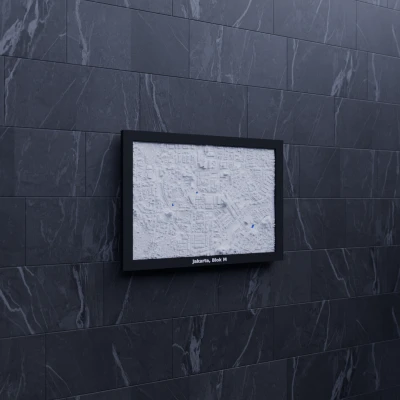 Mô hình thu nhỏ địa hình Jakarta, Blok M, Indonesia - In 3D