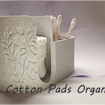 Kệ Tắm Tối Giản 2-in-1: Hộp Đựng Bông Tẩy Trang & Tăm Bông