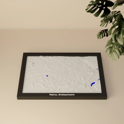 Mô hình thu nhỏ địa hình 3D Mainz, Bretzenheim, Đức