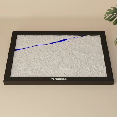 Mô hình địa hình 3D Perpignan, Pháp