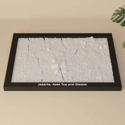 Mô hình thu nhỏ địa hình 3D Jakarta, Kota Tua và Glodok, Indonesia