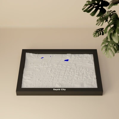 Mô hình địa hình 3D thu nhỏ của Rapid City, Hoa Kỳ