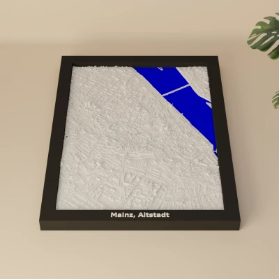Mô hình thu nhỏ địa hình Mainz, Altstadt, Đức - In 3D