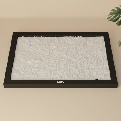 Mô hình thu nhỏ địa hình 3D Cary, Hoa Kỳ