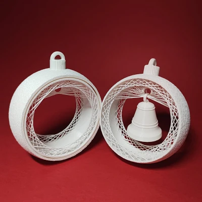 Móc treo Giáng sinh hình bán cầu dệt có chuông