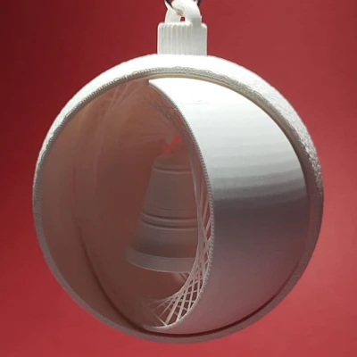 Móc treo Giáng sinh hình bán cầu dệt có chuông