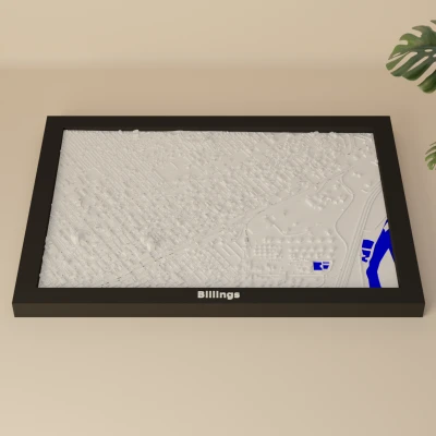 Mô hình địa hình 3D Billings, Hoa Kỳ