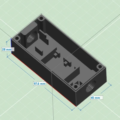 Vỏ Shelly 1 PM mini Gen3 với các loại đầu nối cáp và chỗ cho RC Snubber
