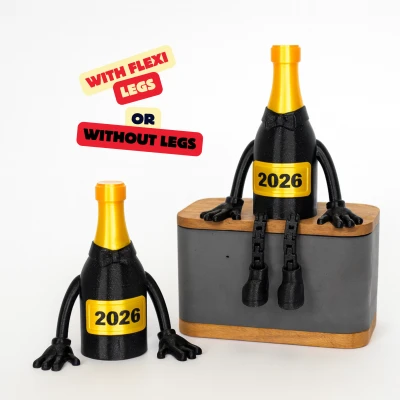 SILVESTER BUDDY / CHAI RƯỢU SÂM PANH KHỚP NỐI / TRANG TRÍ SILVESTER / QUÀ TẶNG SILVESTER / IN LIỀN