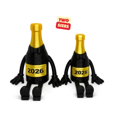 SILVESTER BUDDY / CHAI RƯỢU SÂM PANH KHỚP NỐI / TRANG TRÍ SILVESTER / QUÀ TẶNG SILVESTER / IN LIỀN