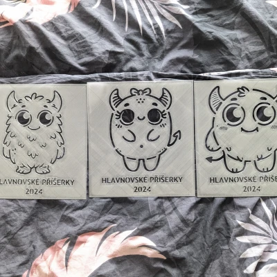 Bộ 3 Khuôn Vẽ Quái Vật Dễ Thương - Mẫu Vẽ Áo Thun & Bản Vẽ