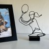 Tượng Line Art Cô Gái Chơi Tennis - Thumbnail 1