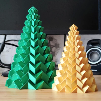Cây thông Noel origami hiện đại - Trang trí nhà cửa - Đồ trang trí mùa đông - Vase mode