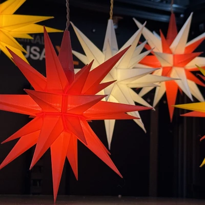 Ngôi Sao Giáng Sinh - Trang Trí 3D In Được, Có Đèn