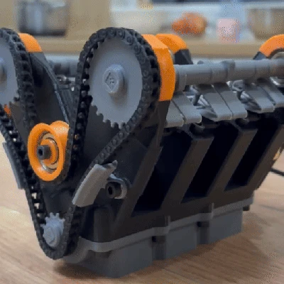 Mô hình động cơ V6 | Piston, Van & Dây xích thời gian Chức năng