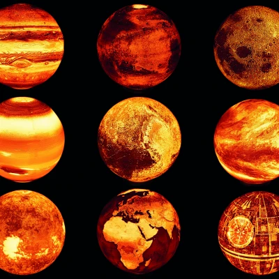 Bộ sưu tập Đèn Lithophane Hành tinh Hệ Mặt Trời - ⌀205mm