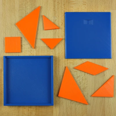 Bộ Ghép Hình Tangram Kèm Hộp Trượt