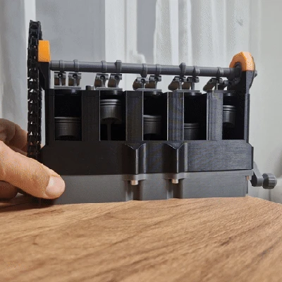 Mô hình Động cơ I5 Inline | Piston, Van & Dây đai thời gian Chức năng