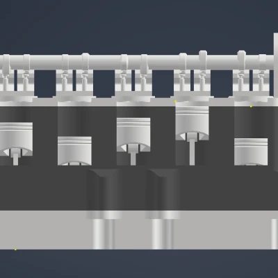 Mô hình Động cơ I5 Inline | Piston, Van & Dây đai thời gian Chức năng