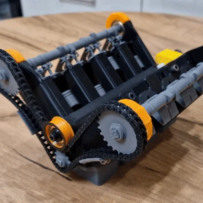 Mô hình động cơ V8 | Piston, Van & Dây xích thời gian chức năng