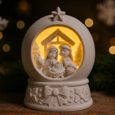 Mô Hình Hang Đá Giáng Sinh Trong Quả Cầu Tuyết