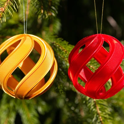 Quả Châu Giáng Sinh Ruy Băng Xoắn 2025