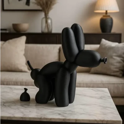 Tượng Chó Bong Bóng Đang "Tè" - Tượng Pop Art Hài Hước
