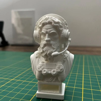 Tượng Bán Thân Zeus Marble Phong Cách Gaming