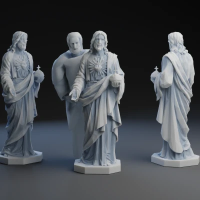 Tượng Chúa Jesus Low Poly Mới và Cải Tiến
