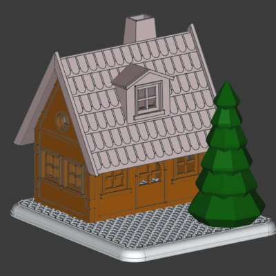 Nhà Mùa Đông Có Cây Thông