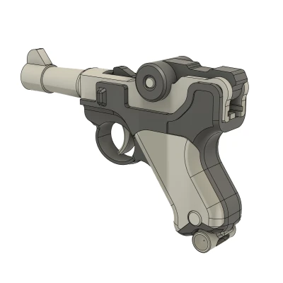 Móc Khóa Fidget In 3D Luger P08 Parabellum