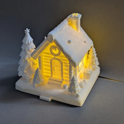 Nhà gỗ mùa đông ấm áp - Đốt hương & Giữ đèn LED