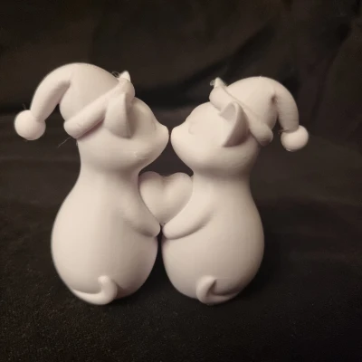 Mô hình trang trí Cặp đôi Mèo Giáng sinh