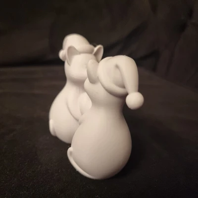 Mô hình trang trí Cặp đôi Mèo Giáng sinh