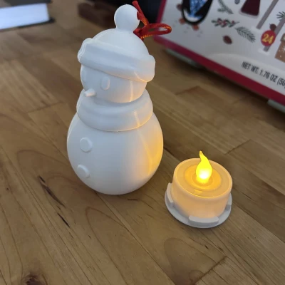 Ông Già Tuyết Đèn Tealight - Đồ Trang Trí Lễ Hội Phát Sáng In 3D