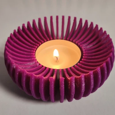 Chân Nến Tuabin Sunburst Tạo Bóng | Đựng Nến Tealight