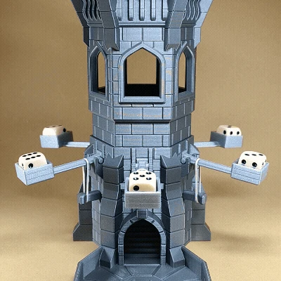 Tháp Đổ Xúc Xắc Kiểu Trung Cổ Có Máy Bắn Đá