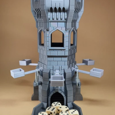 Tháp Đổ Xúc Xắc Kiểu Trung Cổ Có Máy Bắn Đá