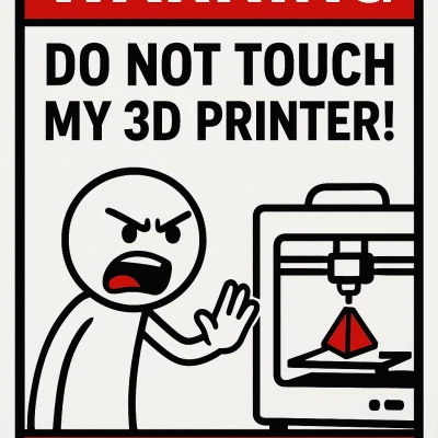 Biển Cảnh Báo: Đừng Đụng Vào Máy In 3D Của Tôi - Sẵn Sàng In!