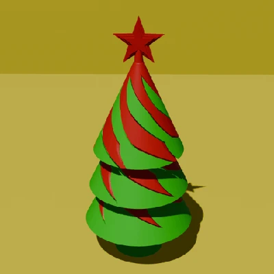 Cây Thông Noel Xoắn Ốc 3D