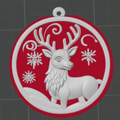 Móc Treo Noel Tuần Lộc - Trang Trí In 3D Chi Tiết